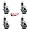 Service Caster 4'' Semi Steel Swivel 1-3/4'' Expanding Stem Caster Set with Brake, 4PK SCC-EX20S414-SSS-TLB-134-4 - alternate 2